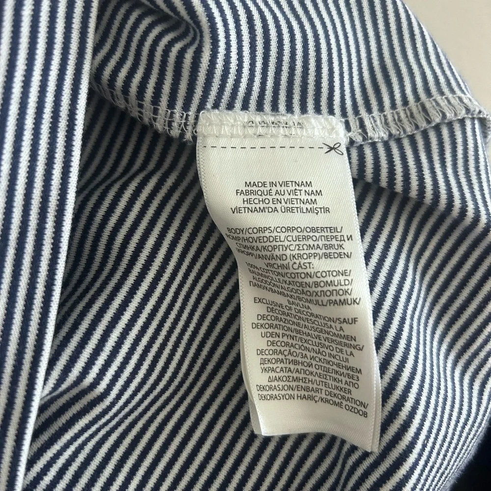 Ralph Lauren Navy and White Thin-Stripe Polo